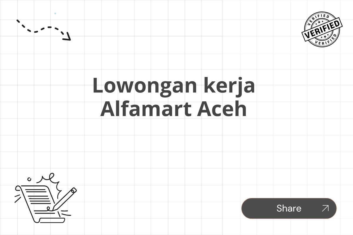 Lowongan kerja Alfamart Aceh