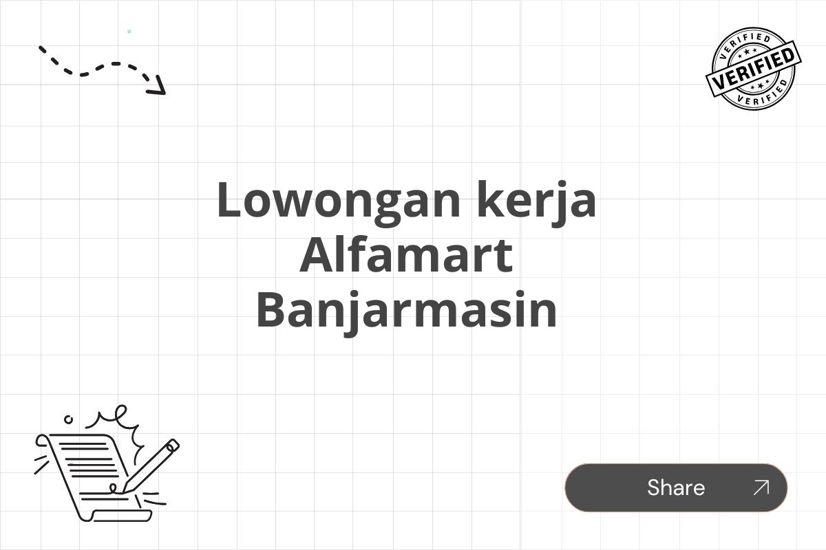 Lowongan kerja Alfamart Banjarmasin